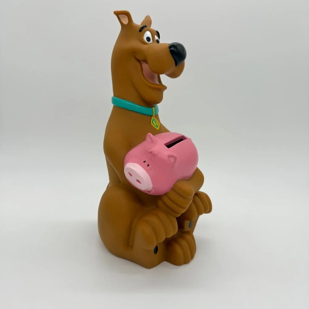Vintage 1998 Hanna - Barbera Scooby-Doo Dog Figurine with Pink Piggy Bank - Picture 2 of 8